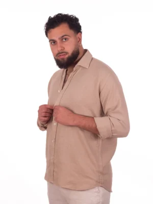 Camisa Puro Lino Premium Camel