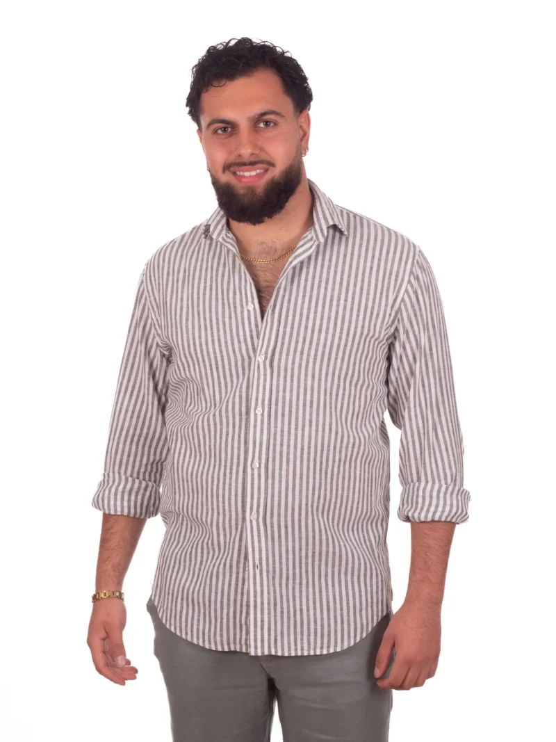 Camisa Puro Lino 255 Kaki