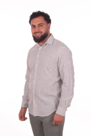 Camisa Lino Algodón Safa Kaki