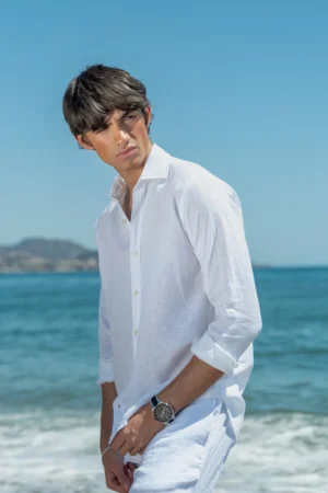 01 Camisa Puro Lino Premium Blanca
