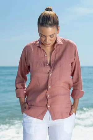 20 Camisa Puro Lino Premium Maquillaje Mujer